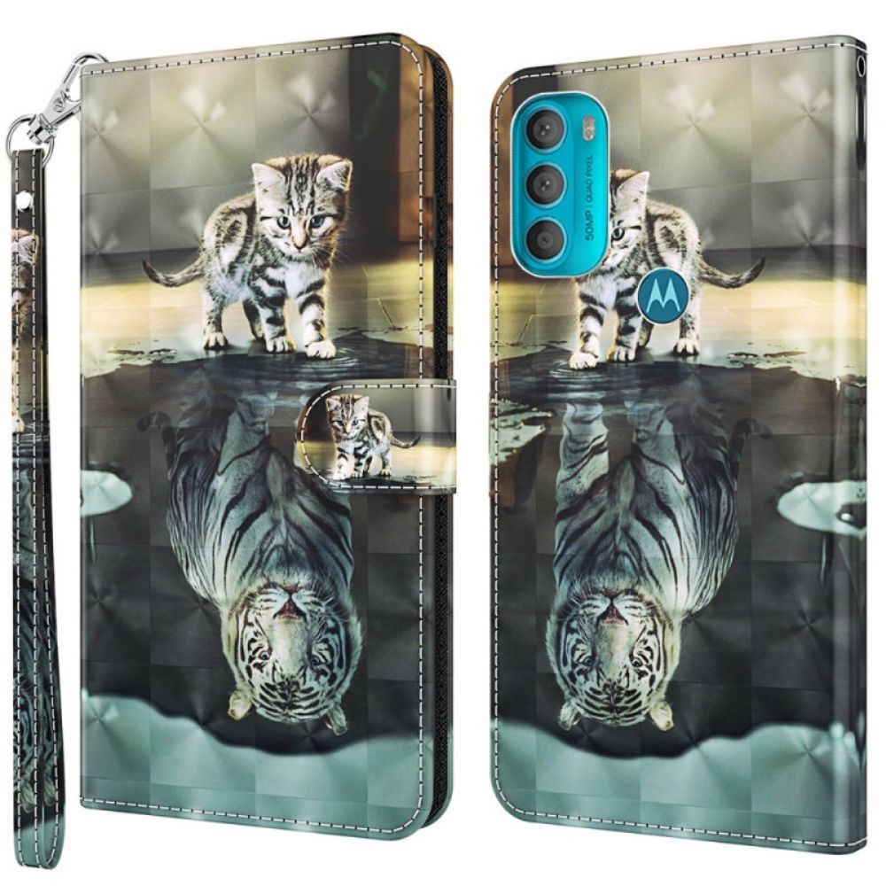 Leren Hoesje voor Moto G71 5G Ernest De Tijger