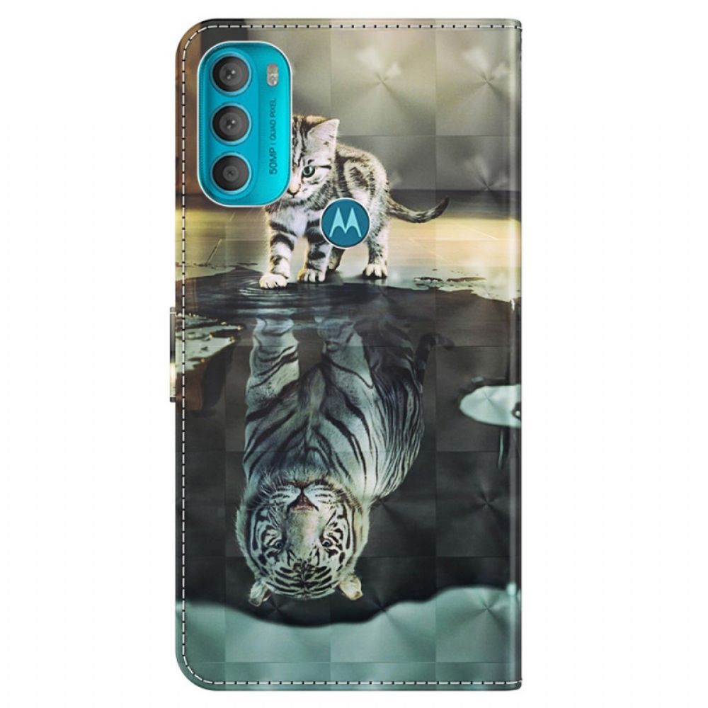 Leren Hoesje voor Moto G71 5G Ernest De Tijger