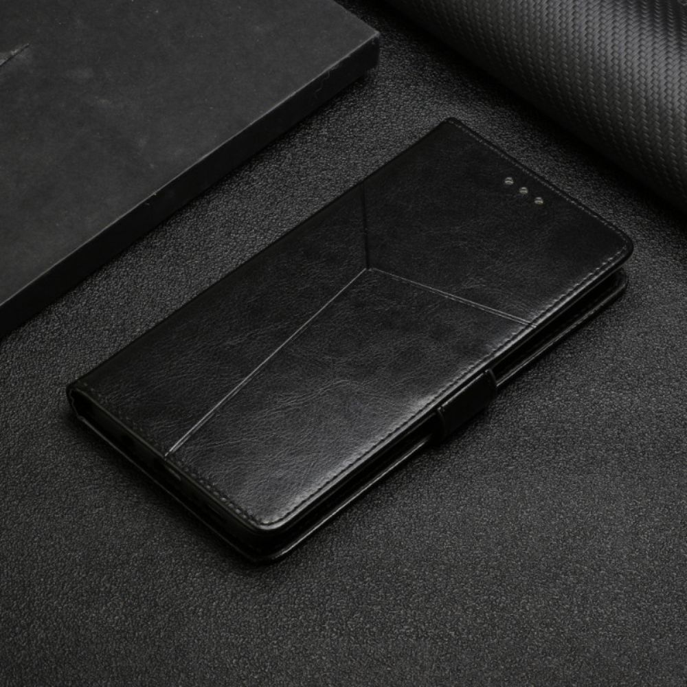 Leren Hoesje voor Moto G71 5G Geo Y Design Lederen Stijl