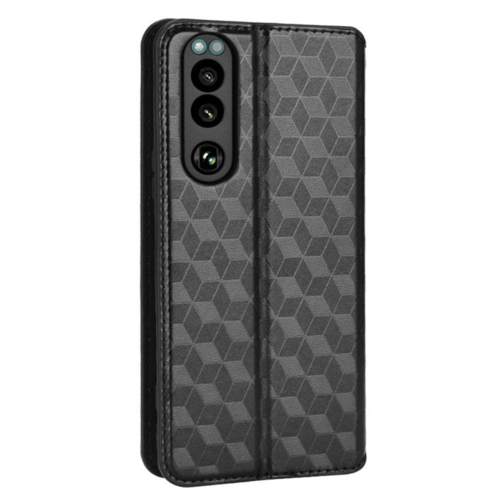 Bescherming Hoesje voor Sony Xperia 5 IV Folio-hoesje 3d-textuur