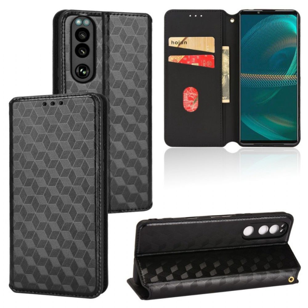 Bescherming Hoesje voor Sony Xperia 5 IV Folio-hoesje 3d-textuur