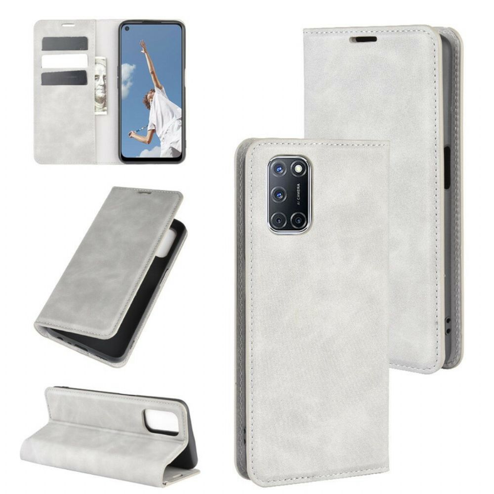 Bescherming Hoesje voor Oppo A72 Folio-hoesje Zacht Leereffect