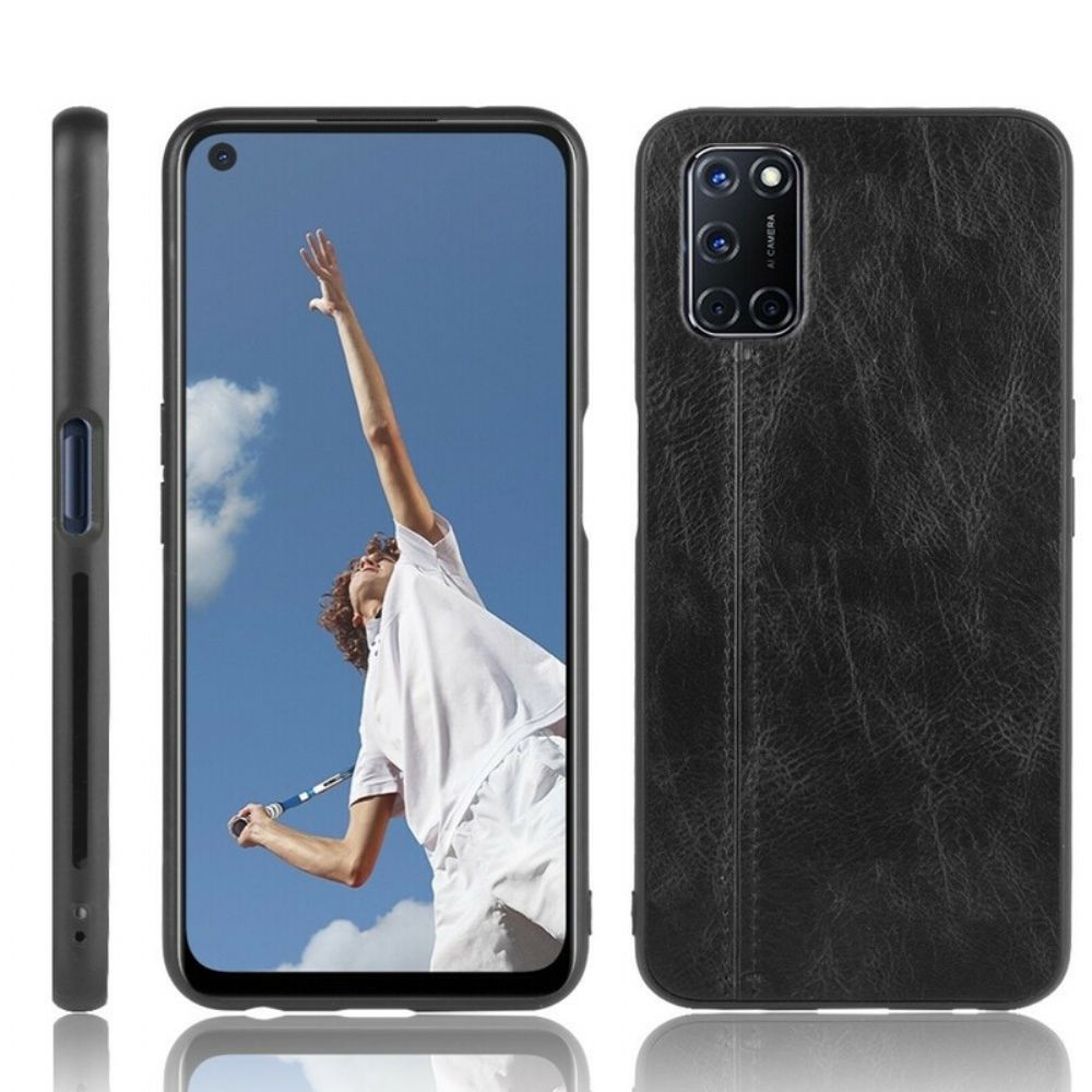 Telefoonhoesje voor Oppo A72 Naad Leereffect
