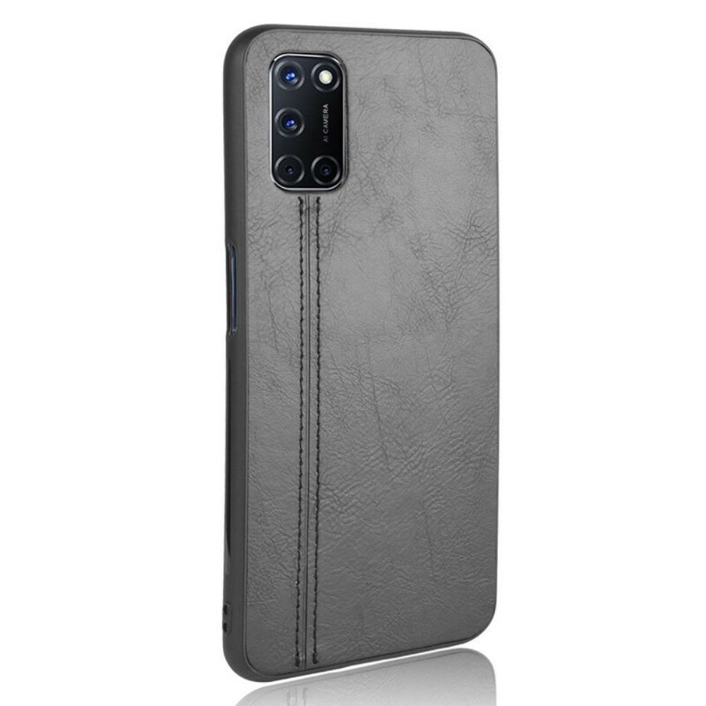 Telefoonhoesje voor Oppo A72 Naad Leereffect
