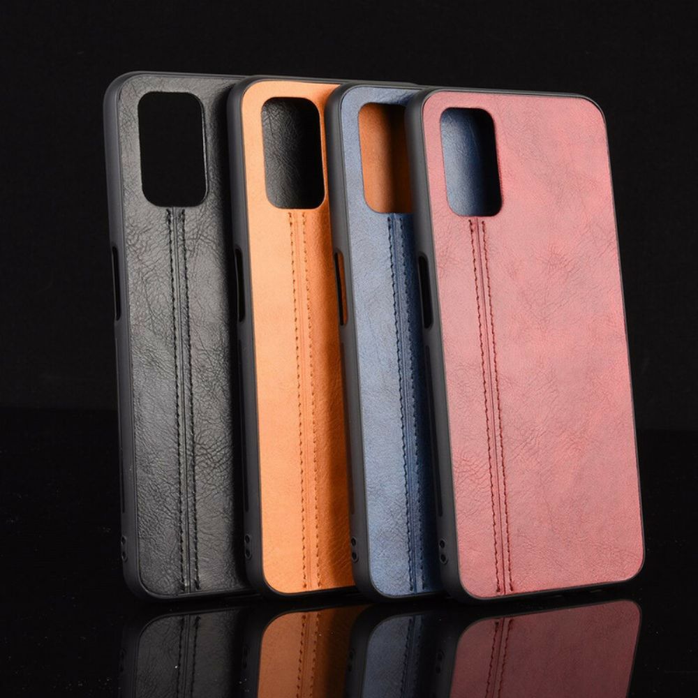 Telefoonhoesje voor Oppo A72 Naad Leereffect