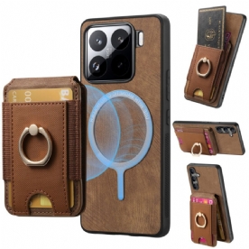 Case Hoesje Xiaomi 15 Telefoonhoesje Afneembare Kaarthouder En Standaard Met Suède-effect