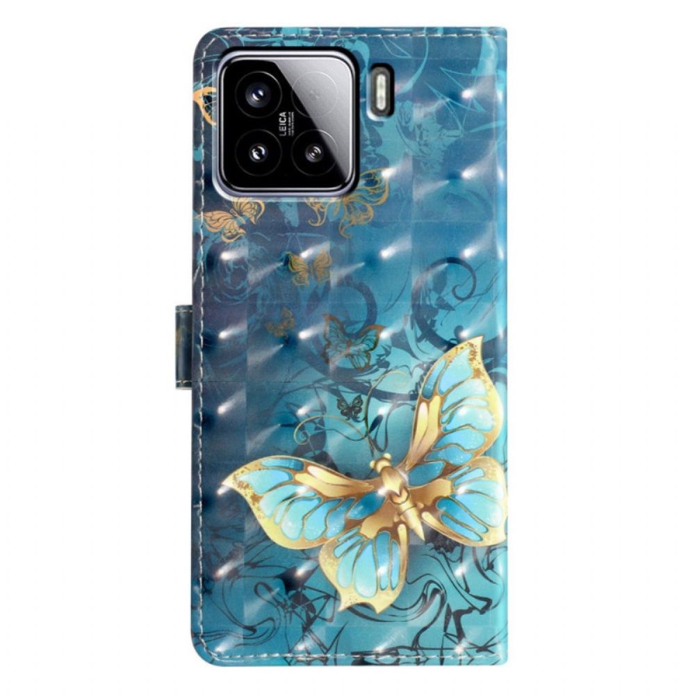 Flip Case Leren Xiaomi 15 3d Vlinders