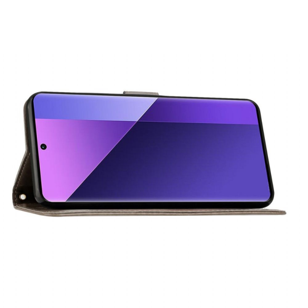 Flip Case Leren Xiaomi 15 Bloemenpatroon