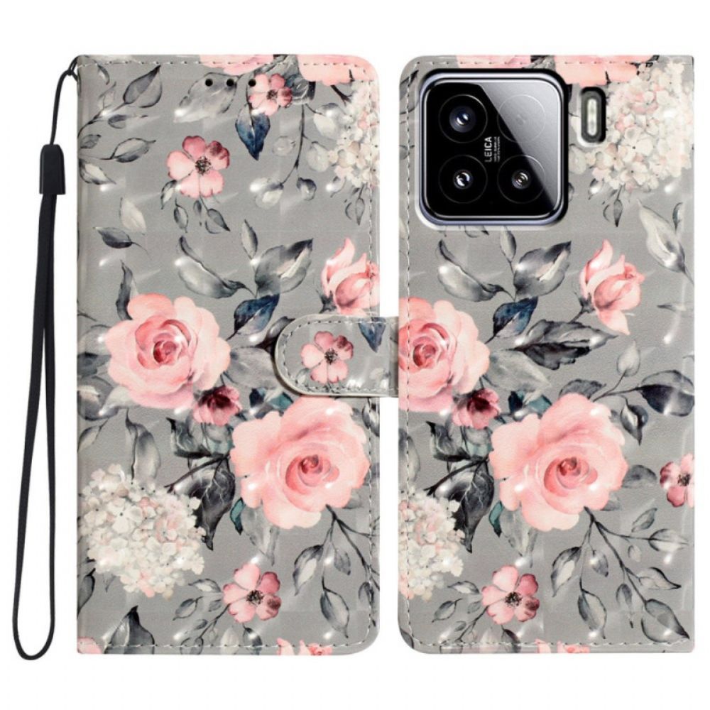 Folio-hoesje Xiaomi 15 3d Bloemen