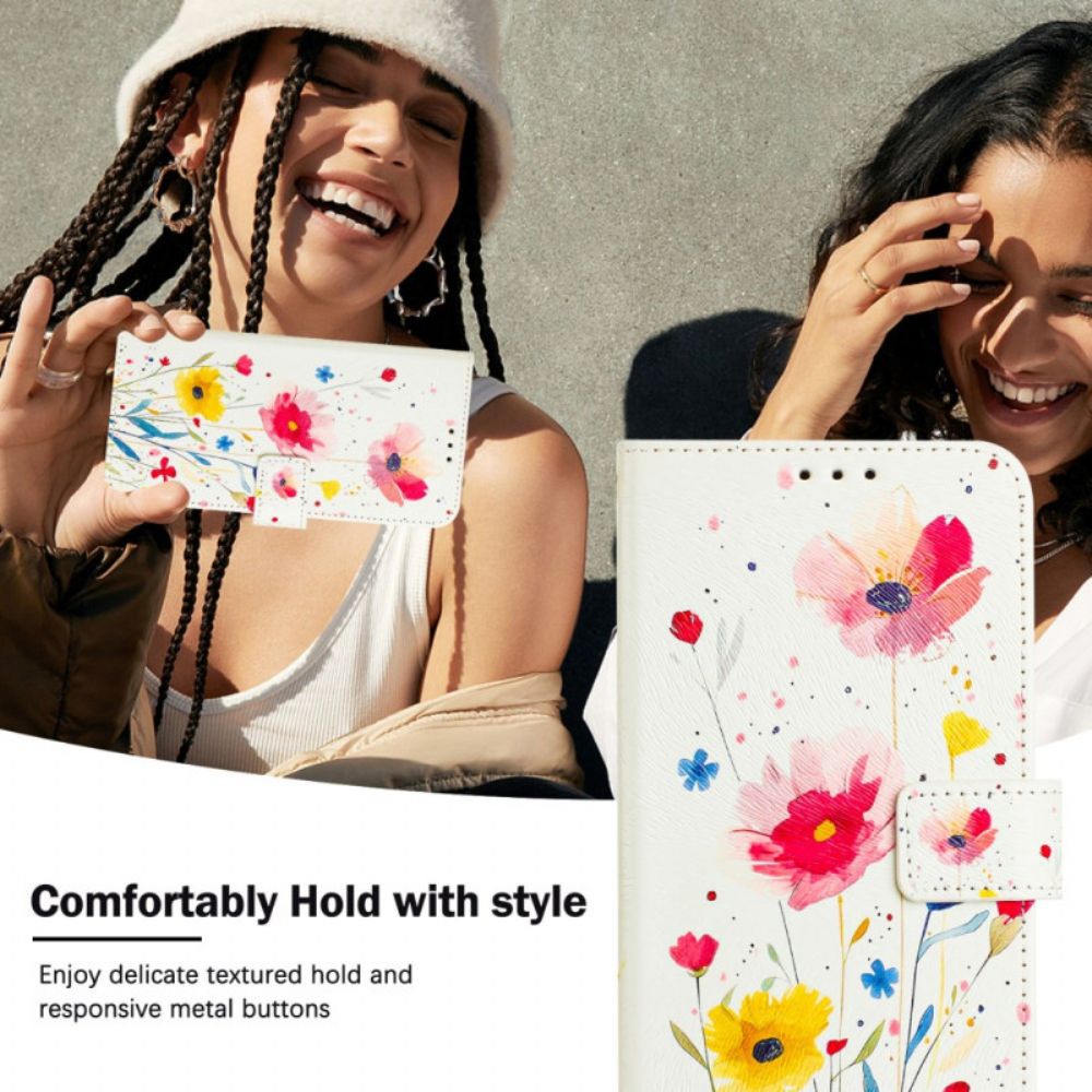 Folio-hoesje Xiaomi 15 Bloemmotief