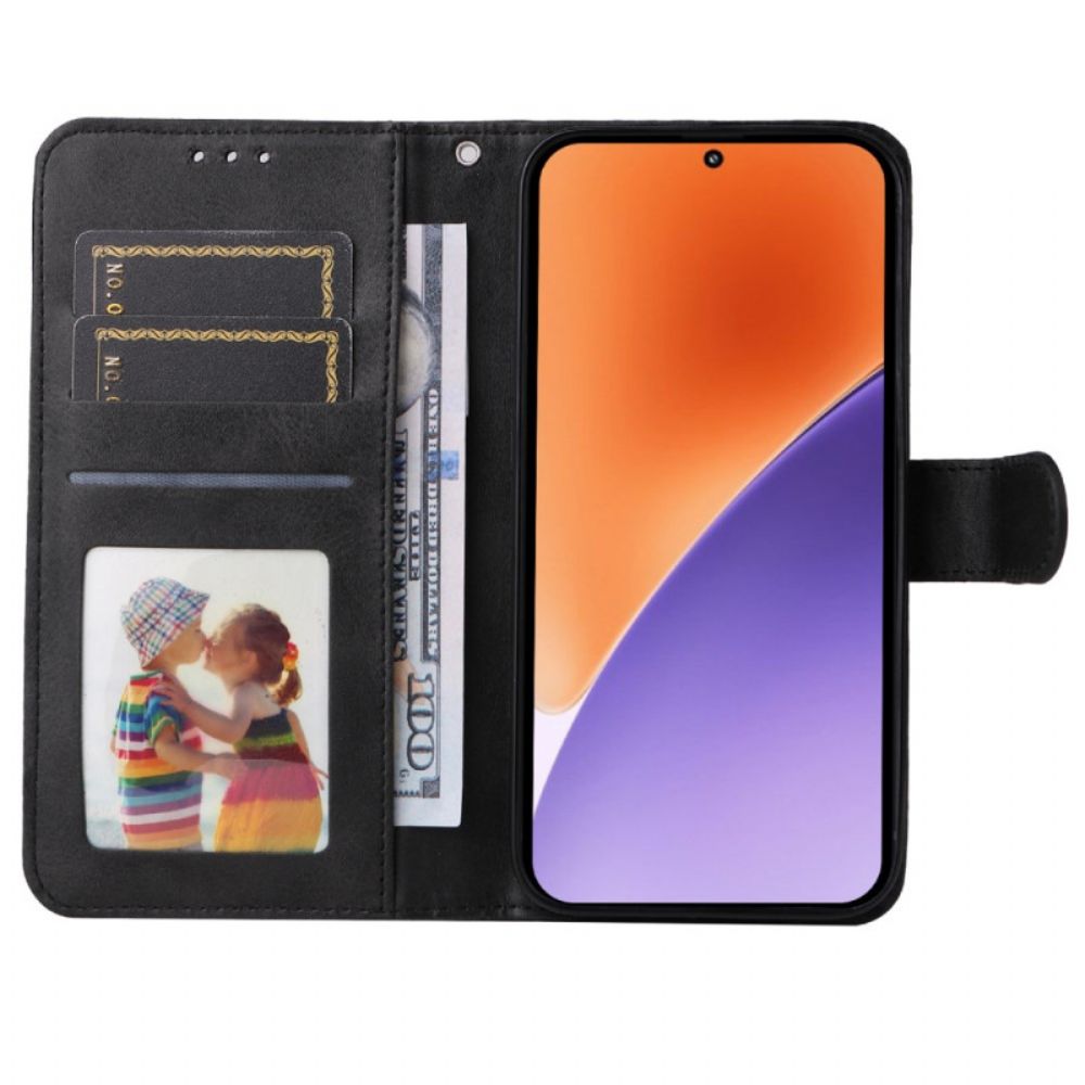 Folio-hoesje Xiaomi 15 Effen Leren Bandje