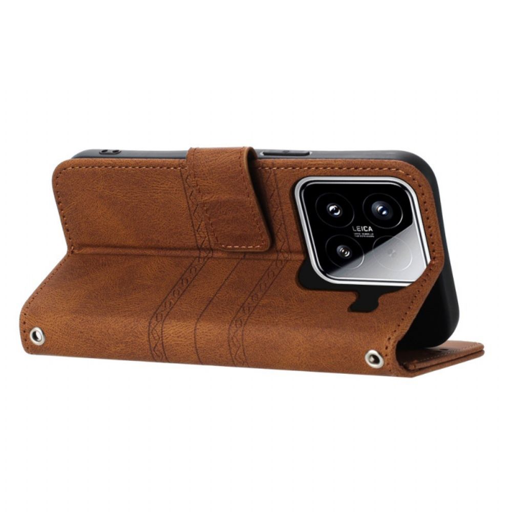 Folio-hoesje Xiaomi 15 Telefoonhoesje Dubbele Fries