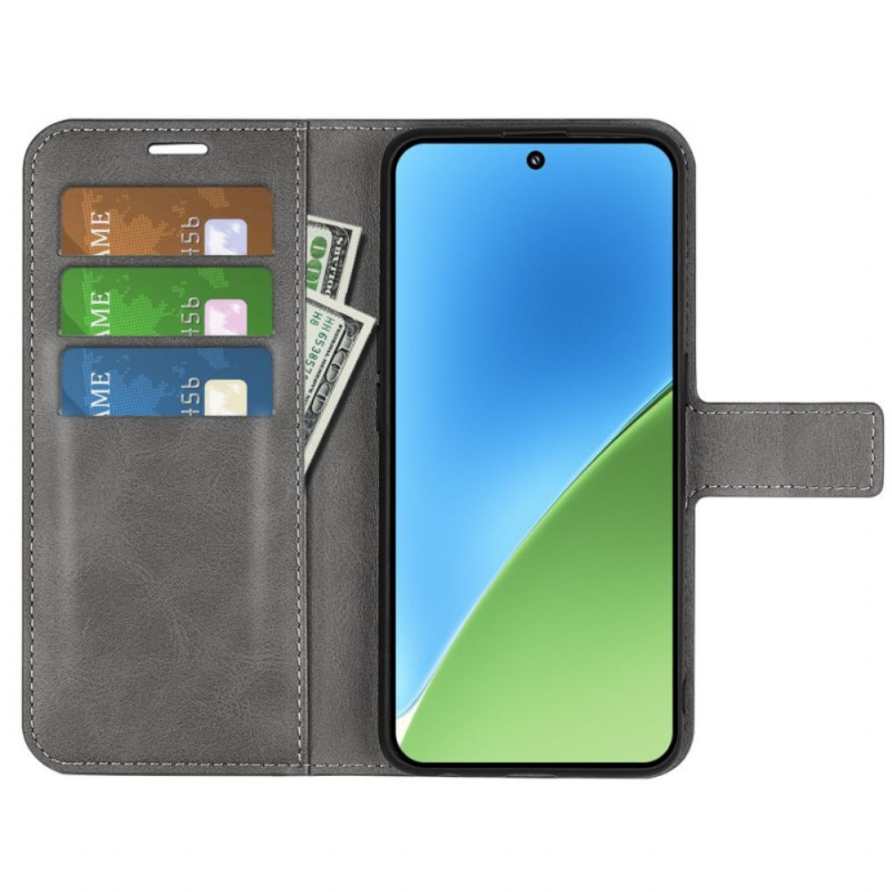 Folio-hoesje Xiaomi 15 Telefoonhoesje Lederen Stijl