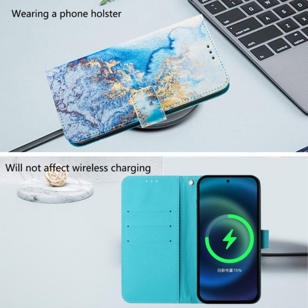 Folio-hoesje Xiaomi 15 Telefoonhoesje Oceaanmarmer Motief
