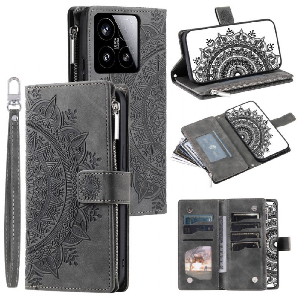Folio-hoesje Xiaomi 15 Telefoonhoesje Portemonnee Met Mandala-effect (suède)