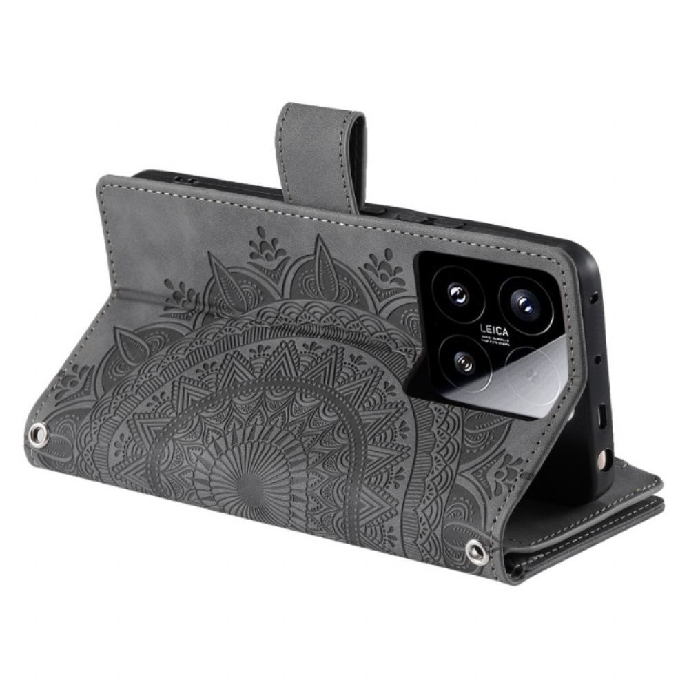 Folio-hoesje Xiaomi 15 Telefoonhoesje Portemonnee Met Mandala-effect (suède)