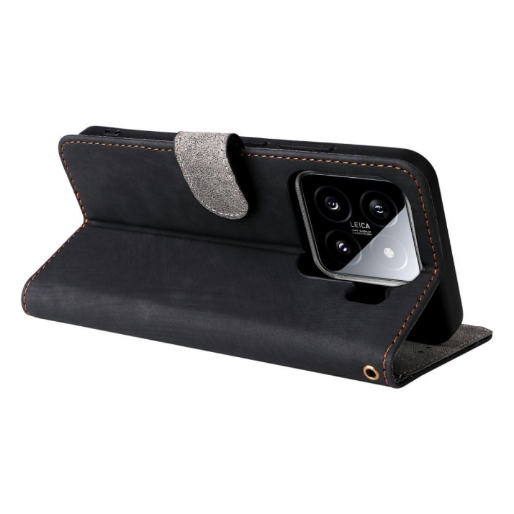 Folio-hoesje Xiaomi 15 Telefoonhoesje Portemonnee Met Suède-effect En Rfid-bescherming