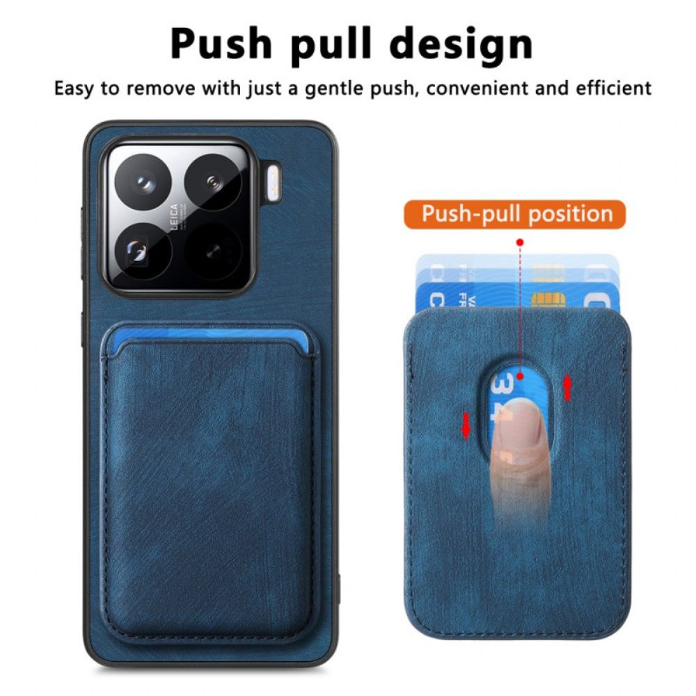 Folio-hoesje Xiaomi 15 Telefoonhoesje Retro Met Afneembare Kaarthouder