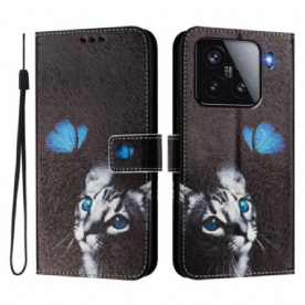 Folio-hoesje Xiaomi 15 Telefoonhoesje Vlinder En Kat