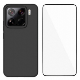 Hoesje Xiaomi 15 2-in-1 Siliconen Met Screenprotector Van Gehard Glas Bescherming Hoesje