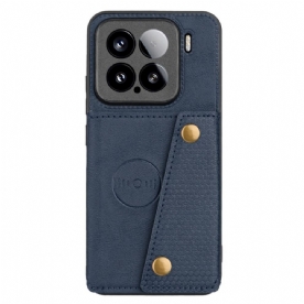 Hoesje Xiaomi 15 Leerlook Met Kaarthouder En Standaard Bescherming Hoesje