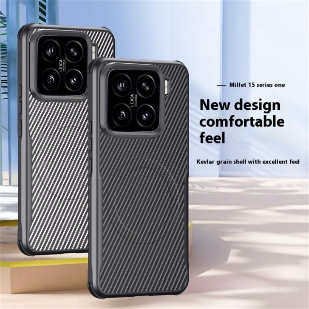 Hoesje Xiaomi 15 Magsafe-compatibel Koolstofvezel Bescherming Hoesje
