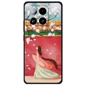 Hoesje Xiaomi 15 Vrouw En Perzikbloesems Bescherming Hoesje
