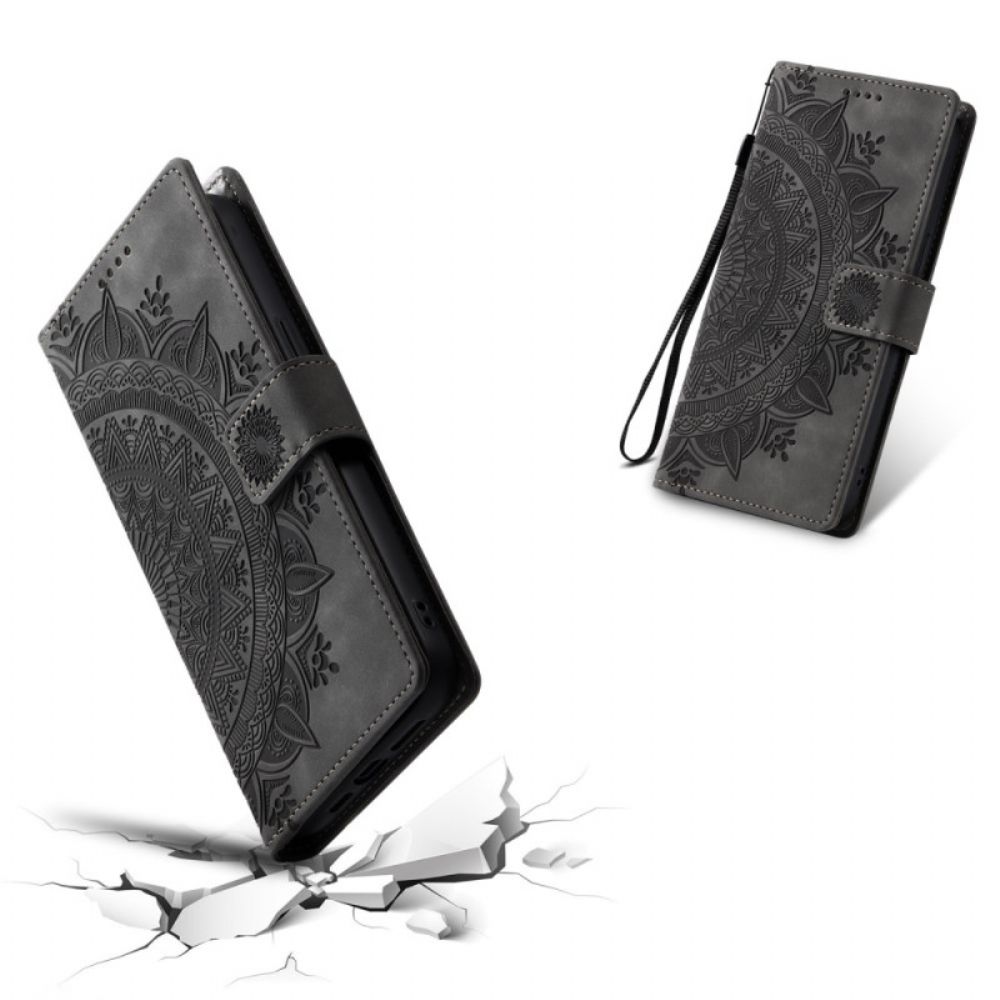 Leren Hoesje Voor Xiaomi 15 Mandala Suède-effect