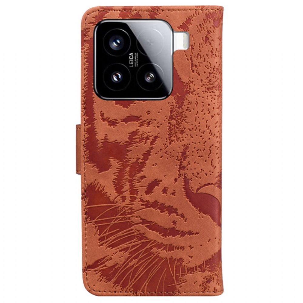 Leren Hoesje Voor Xiaomi 15 Tijgerprint