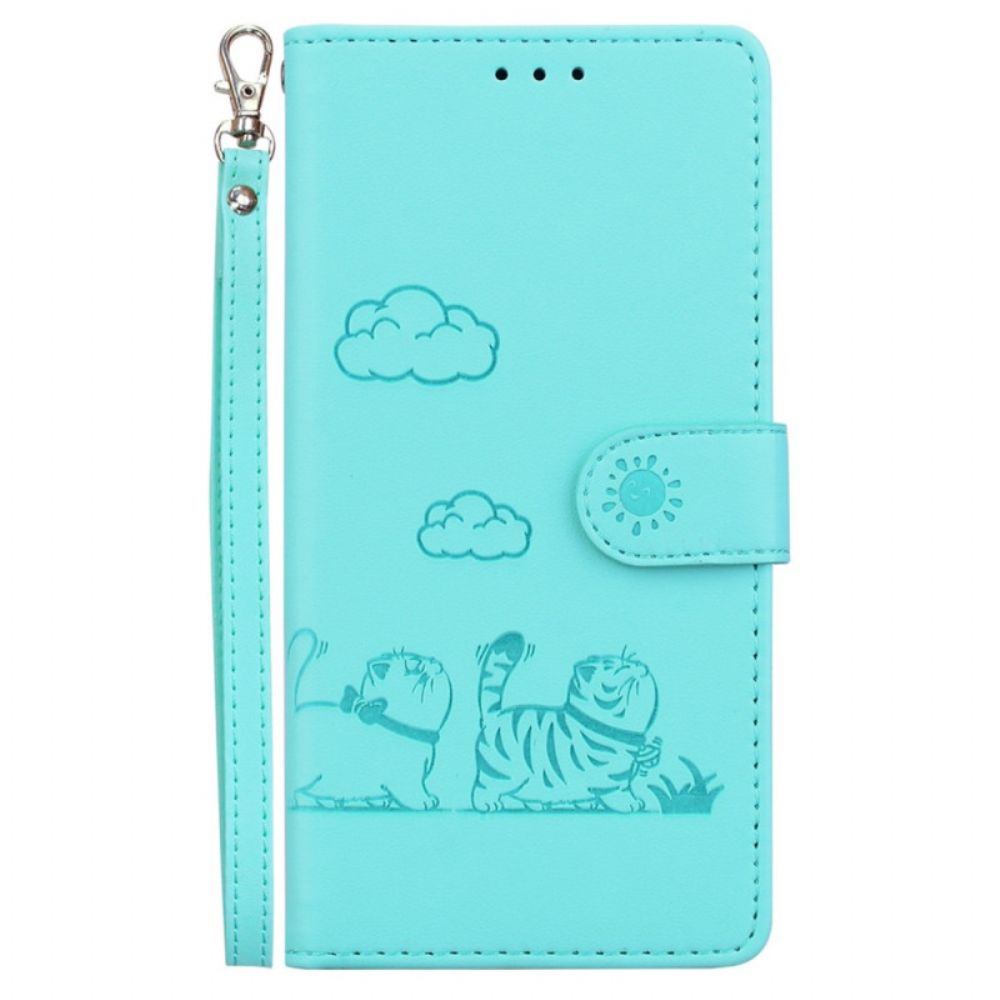 Leren Hoesje Xiaomi 15 Bandje Met Kattenmotief