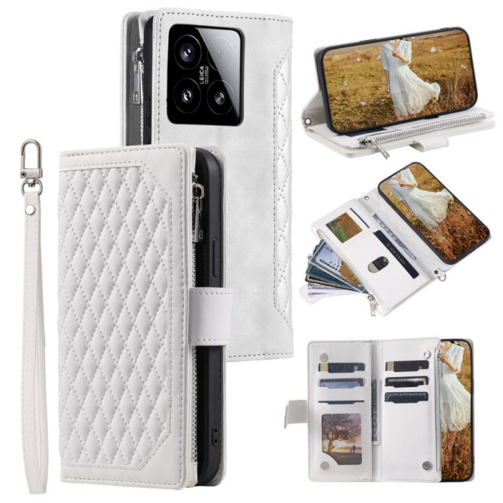 Leren Hoesje Xiaomi 15 Gewatteerd Portemonnee Bescherming Hoesje