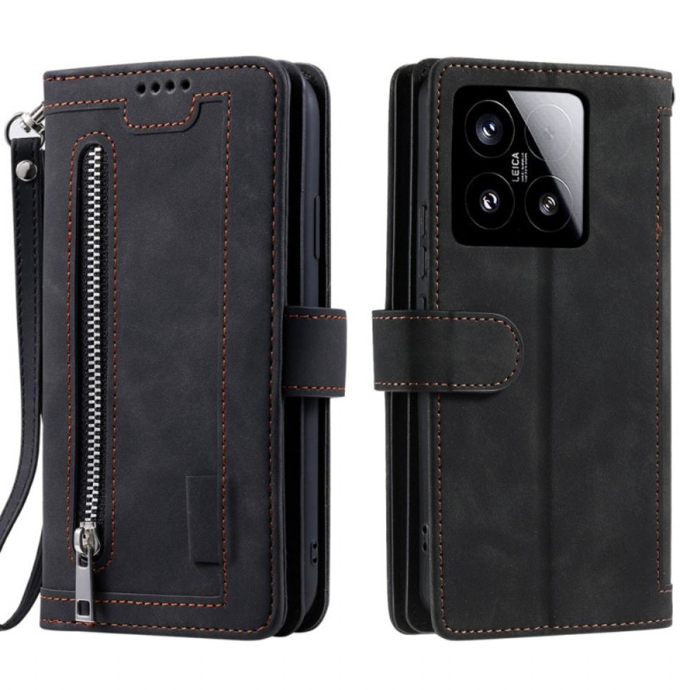 Leren Hoesje Xiaomi 15 Portemonnee Met Ritssluiting Bescherming Hoesje