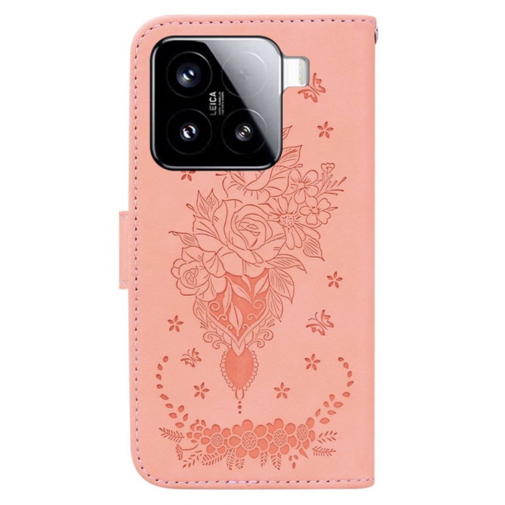 Leren Hoesje Xiaomi 15 Rozen Bescherming Hoesje