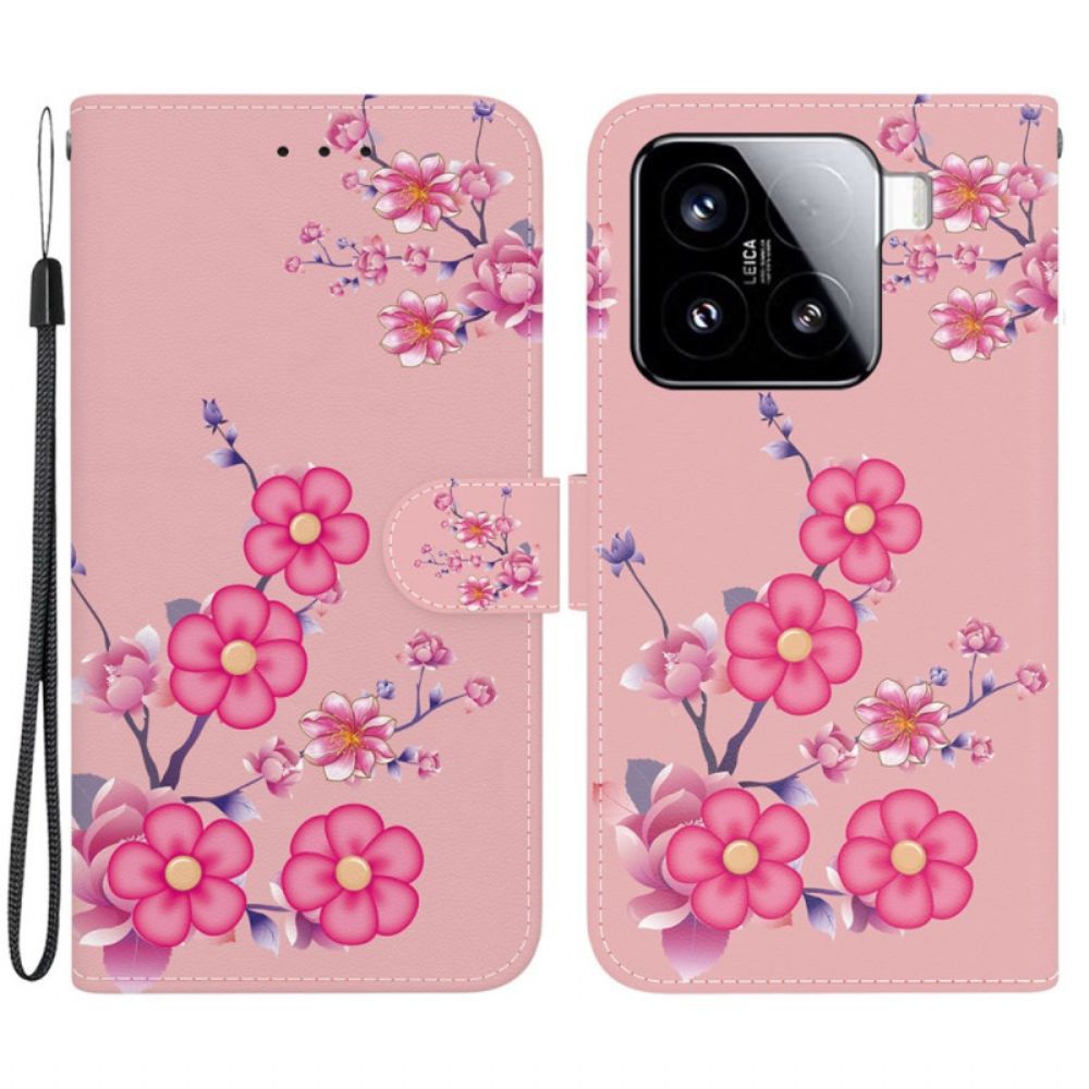 Leren Hoesje Xiaomi 15 Sakura Motief