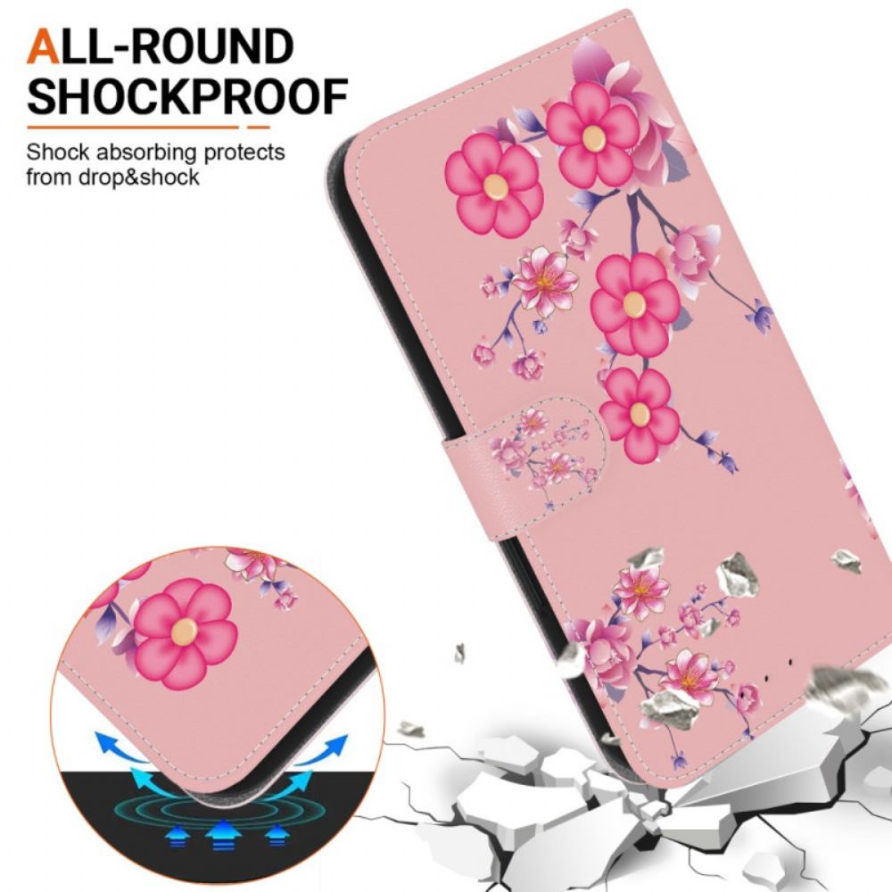 Leren Hoesje Xiaomi 15 Sakura Motief