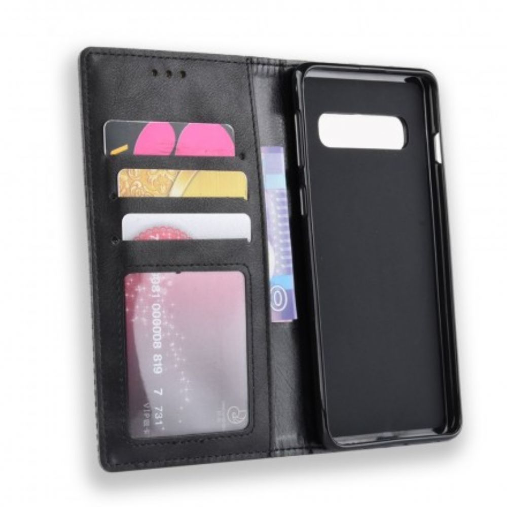 Bescherming Hoesje voor Samsung Galaxy S10 Plus Folio-hoesje Vintage Gestileerd Leereffect