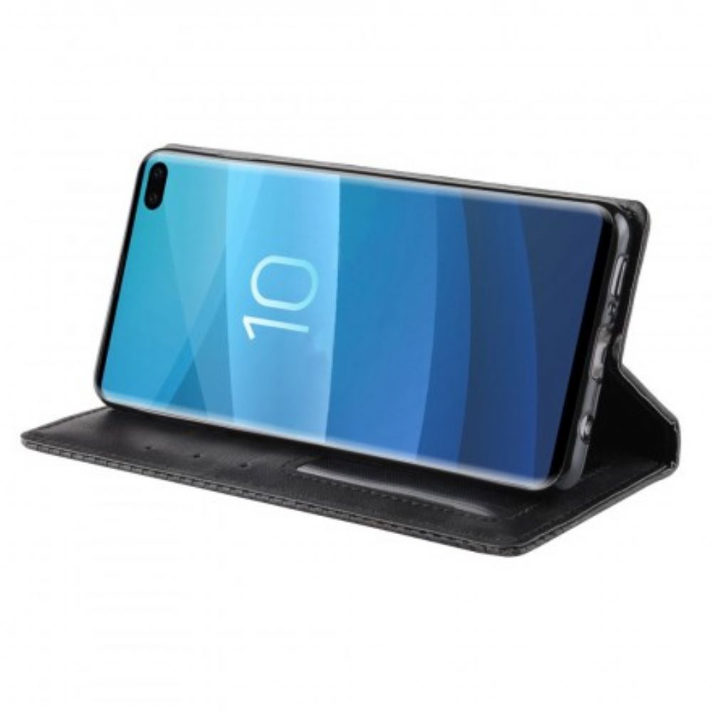 Bescherming Hoesje voor Samsung Galaxy S10 Plus Folio-hoesje Vintage Gestileerd Leereffect