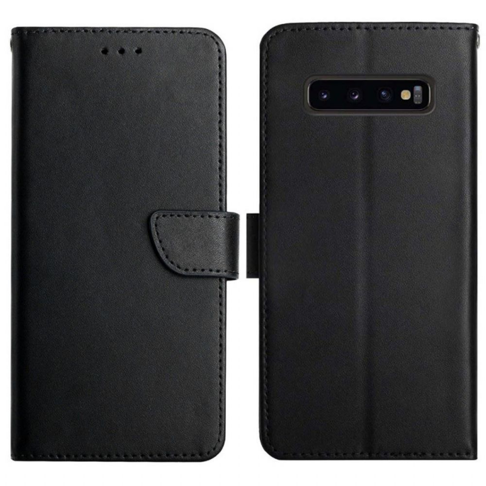 Folio-hoesje voor Samsung Galaxy S10 Plus Echt Nappaleer