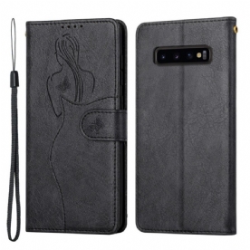 Folio-hoesje voor Samsung Galaxy S10 Plus Kunstleer Silhouet