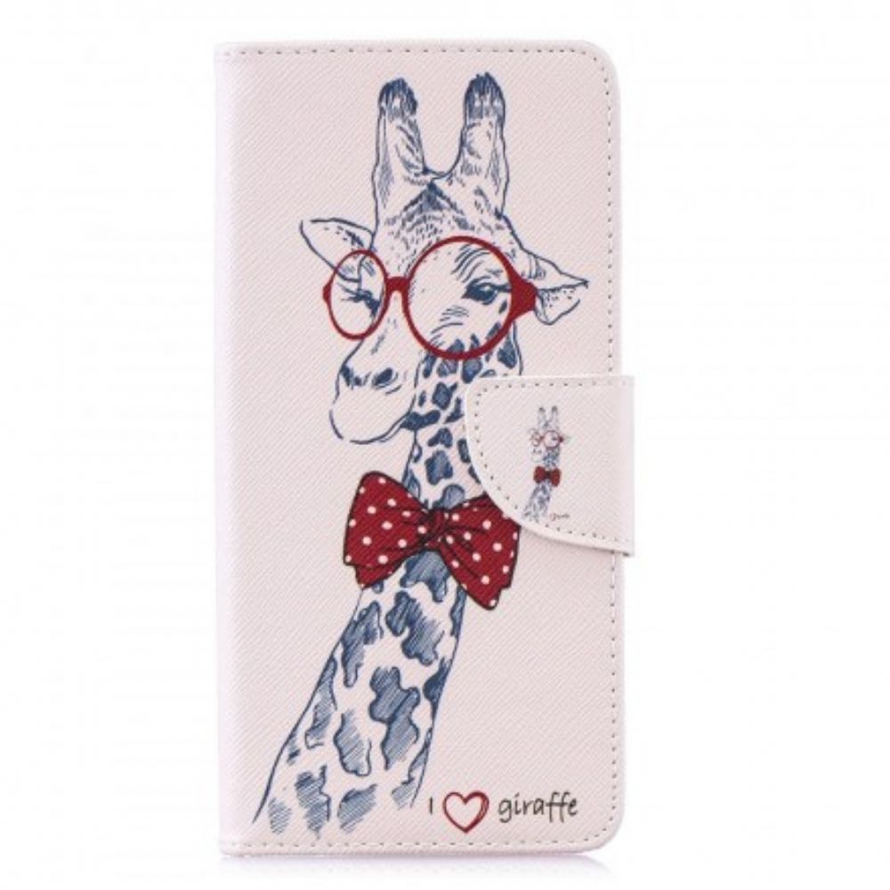Folio-hoesje voor Samsung Galaxy S10 Plus Nerdy Giraf
