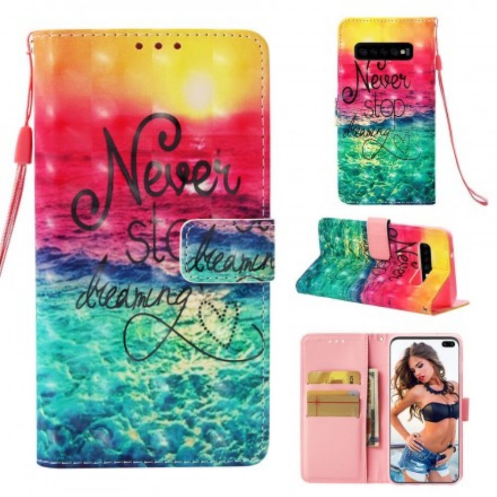 Folio-hoesje voor Samsung Galaxy S10 Plus Stop Nooit Met Dromen