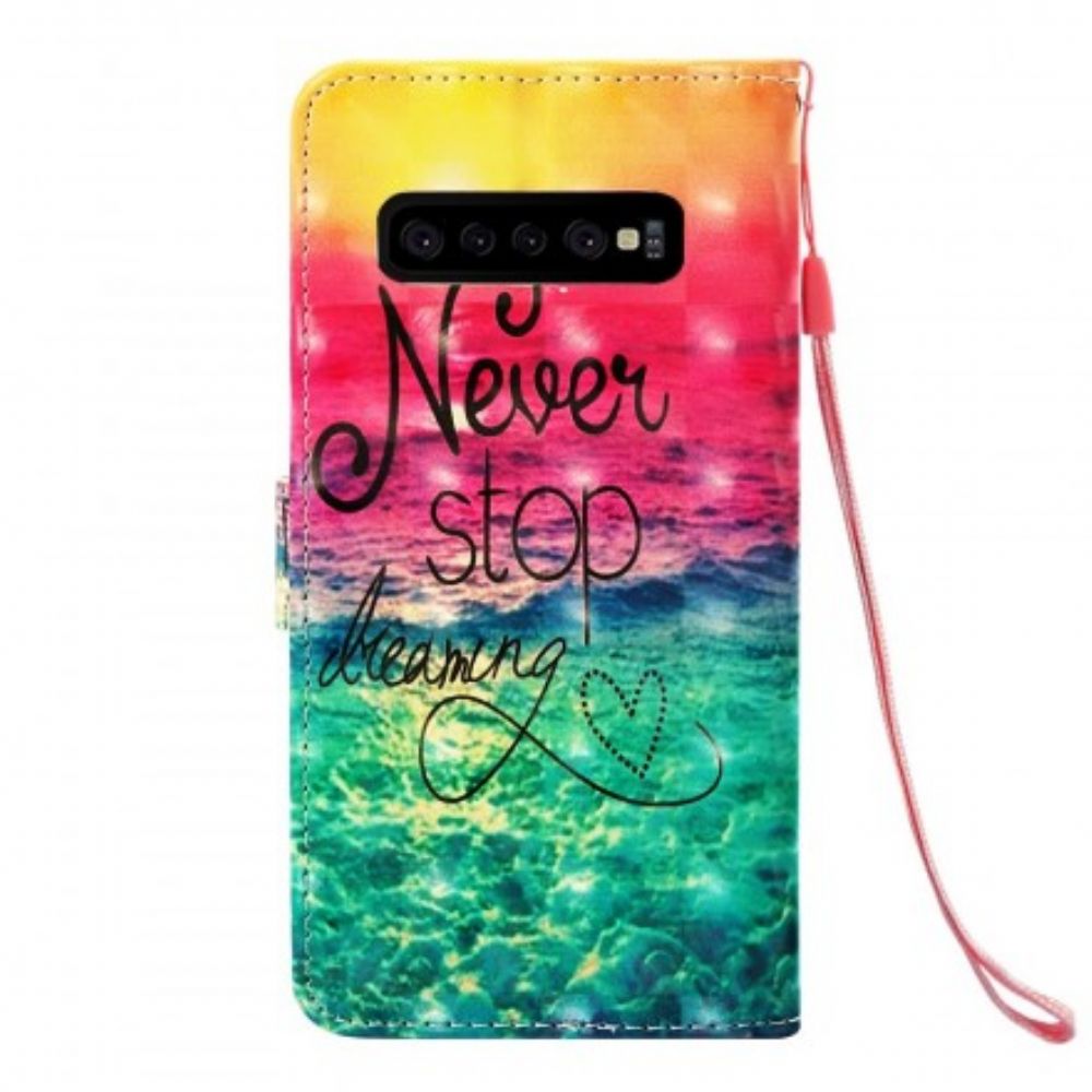 Folio-hoesje voor Samsung Galaxy S10 Plus Stop Nooit Met Dromen