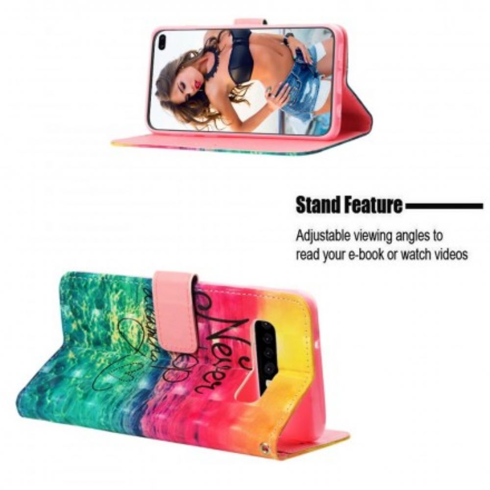 Folio-hoesje voor Samsung Galaxy S10 Plus Stop Nooit Met Dromen