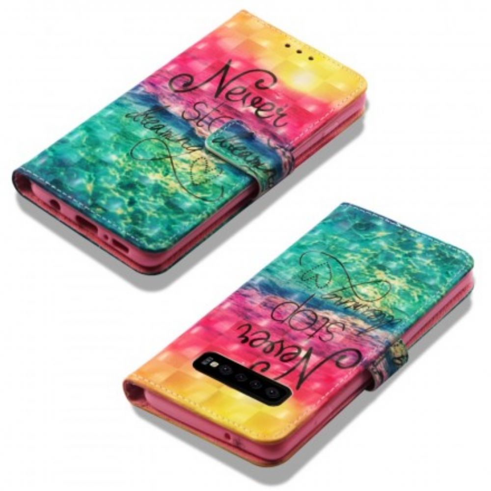 Folio-hoesje voor Samsung Galaxy S10 Plus Stop Nooit Met Dromen