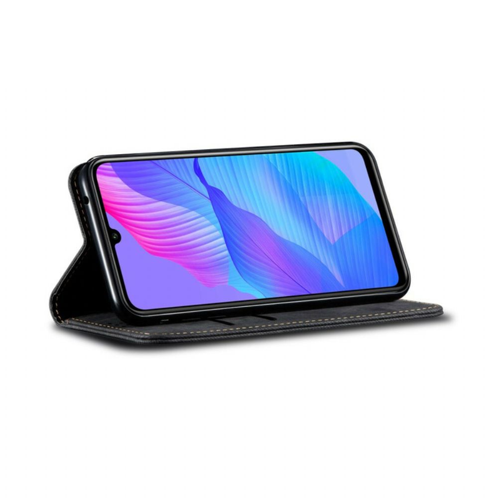 Bescherming Hoesje voor Huawei P Smart S Folio-hoesje Denim Stof