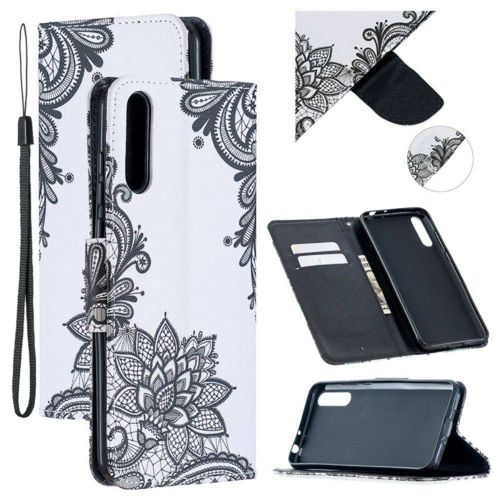 Folio-hoesje voor Huawei P Smart S Met Ketting Mandala Met Zwarte Bandjes