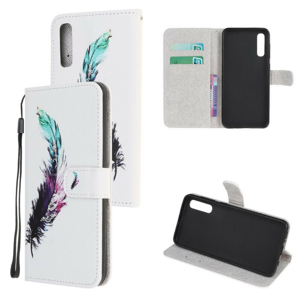 Leren Hoesje voor Huawei P Smart S Met Ketting Thong Veer