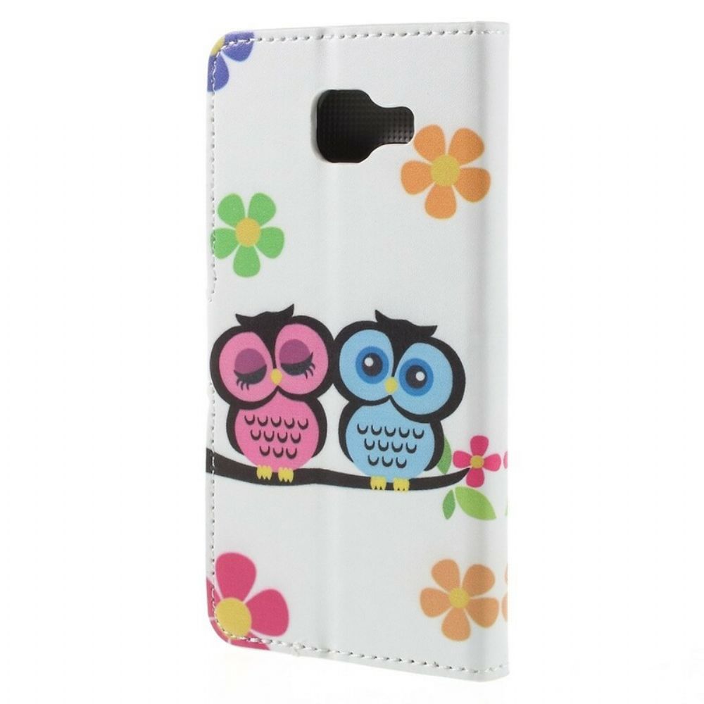 Folio-hoesje voor Samsung Galaxy A5 2016 Uilenfamilie
