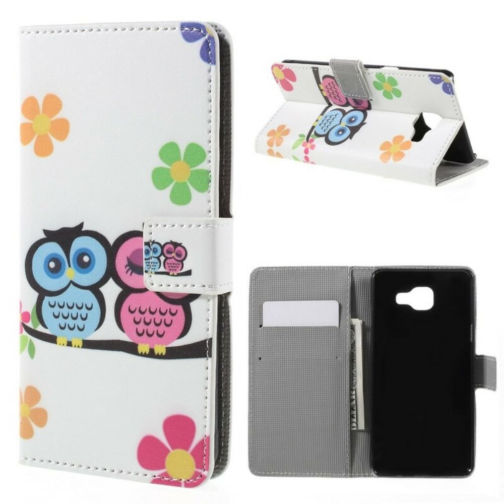 Folio-hoesje voor Samsung Galaxy A5 2016 Uilenfamilie