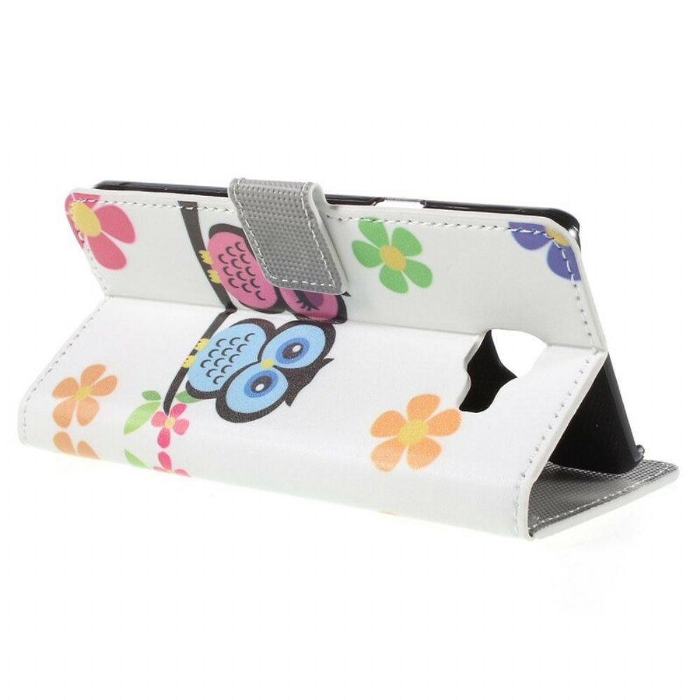 Folio-hoesje voor Samsung Galaxy A5 2016 Uilenfamilie